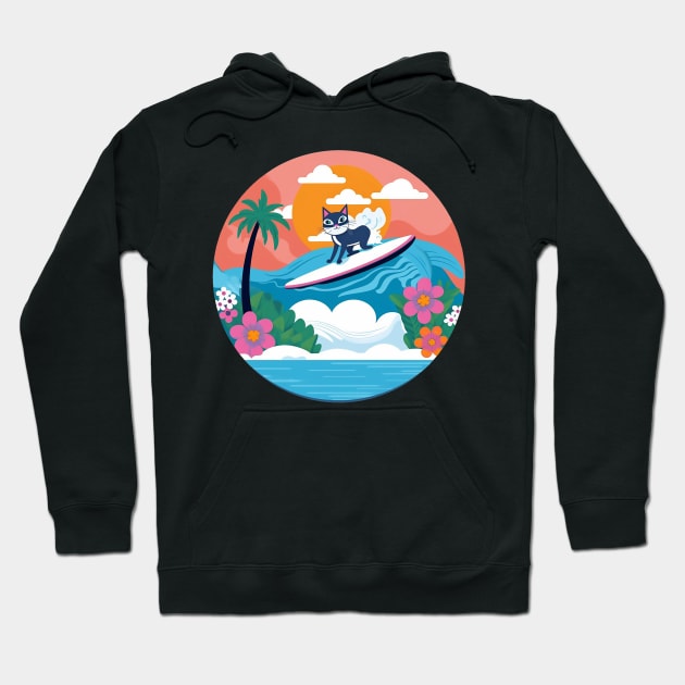 Surfing Shag Kitty Hoodie by Kona Cat Creationz